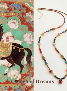 【秋意】新中式民族风天然石长款项链女复古文艺秋冬款国风毛衣链