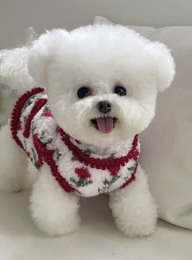 宠物棉衣小型犬保暖狗狗衣服可牵引泰迪比熊博美秋冬加厚保暖绒衣