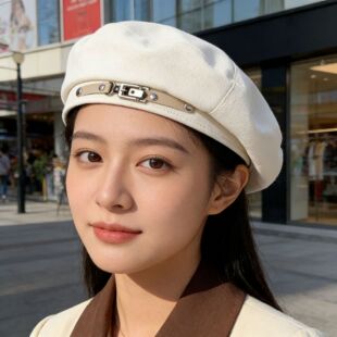 台州温岭夏季新款帽子女款遮阳防晒帽网红时尚贝雷帽复古风报童帽