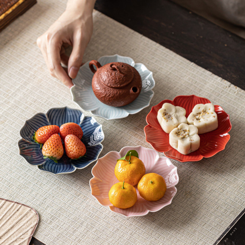 清山胡同中式陶瓷茶点盘家用点心盘糕点盘精致茶桌零食盘结婚摆台,餐饮具,果盆/果盘/果篮,淘宝优惠券,粉丝福利购,淘宝优惠卷
