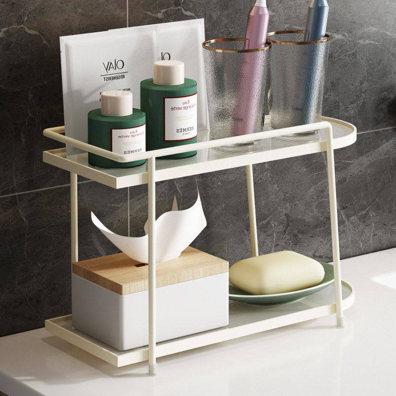 浴室洗手间洗漱台置物架梳妆台轻奢级感桌面化妆品漱口杯收纳架,家装主材,卫浴置物架,淘宝优惠券,粉丝福利购,淘宝优惠卷