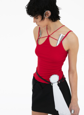RIP THE TIE圣诞红色设计感简约CleanFit百搭基础打底活力吊带