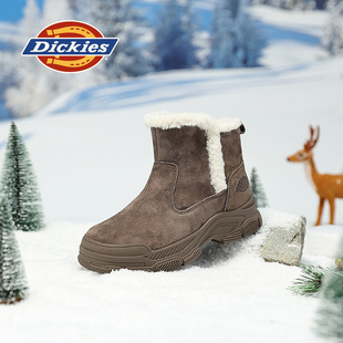 Dickies2025冬季 儿童棉靴男女童加绒保暖抗寒防滑耐磨雪地靴 新款
