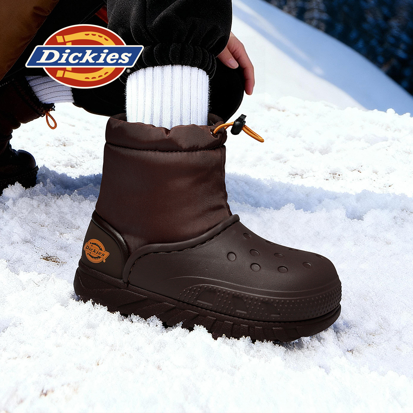 Dickies儿童洞洞雪地靴加厚保暖