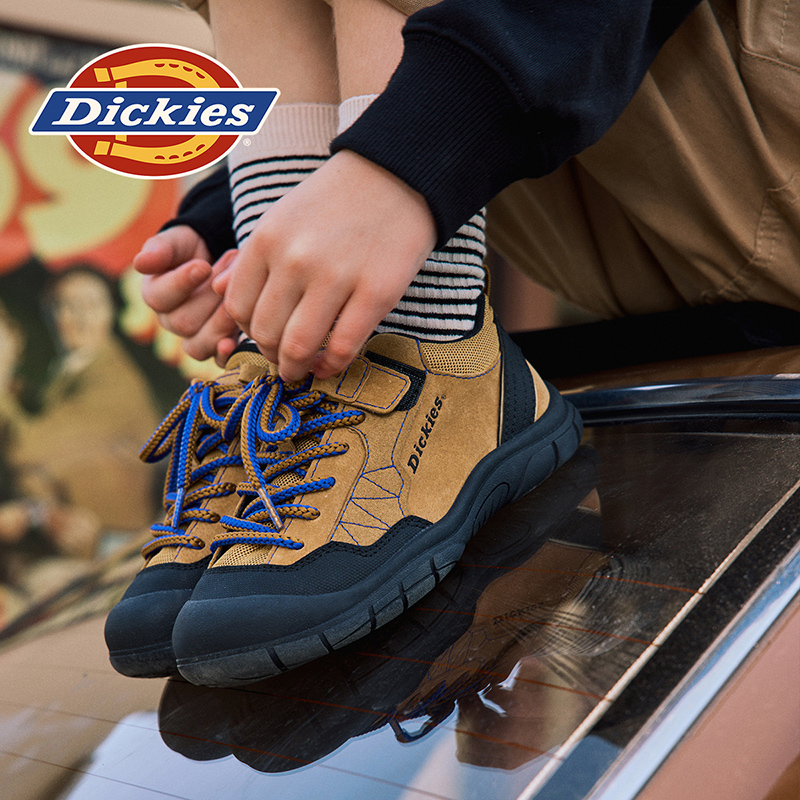 Dickies儿童登山鞋冬季新款童鞋男童女童户外鞋中大童丑萌加绒鞋