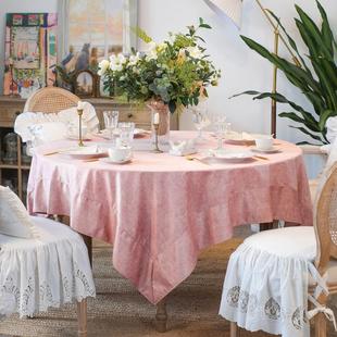 PEONY丝绒北欧美式 防水防油桌布MISS 轻奢复古大圆桌定制长餐桌布