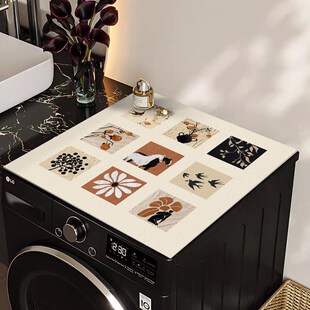 中古风洗b衣机盖布盖垫pvc皮革免洗可擦冰箱微波炉床头柜防尘垫子