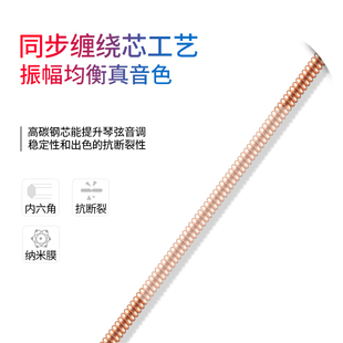 Orphee奥路菲琴弦配件火枪镀膜C民谣吉他弦木吉他弦线全套一套6根