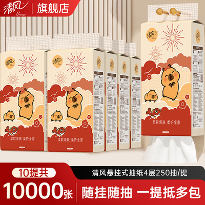 清风悬挂式抽纸4层250抽/提