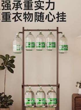 FDF实木挂衣架脏衣编篓一体藤025可移动2新款衣框帽架卧室落地衣