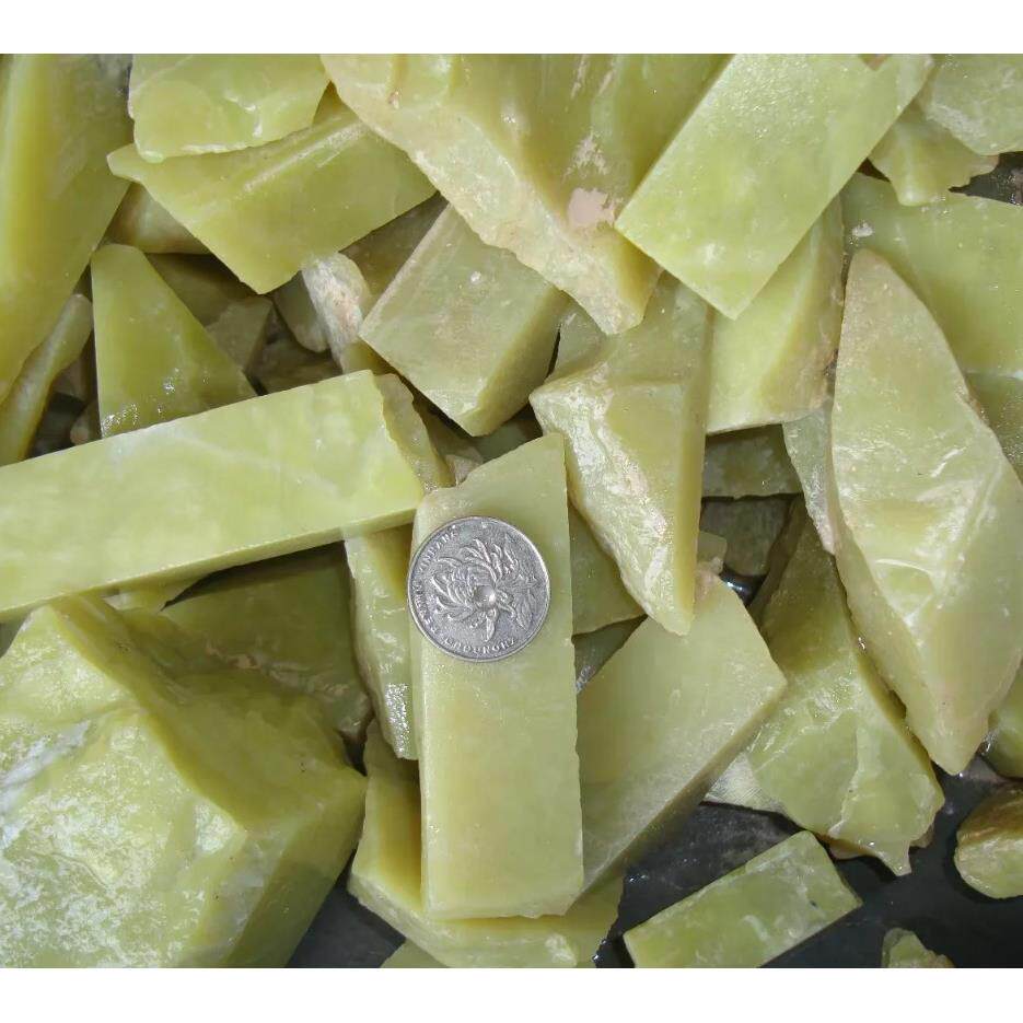 叶腊光石绿色灯冻通石透石料边角料镶原嵌石料练习金石篆刻9403公