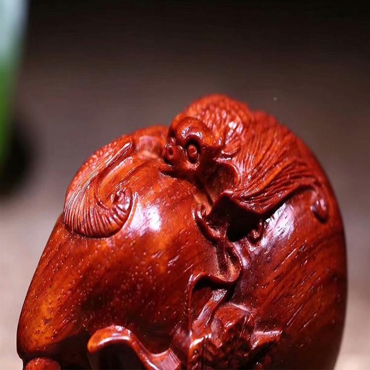 小紫檀挂ZTBFHL蝙蝠葫芦车件木艺质摆件手把叶件文玩工品