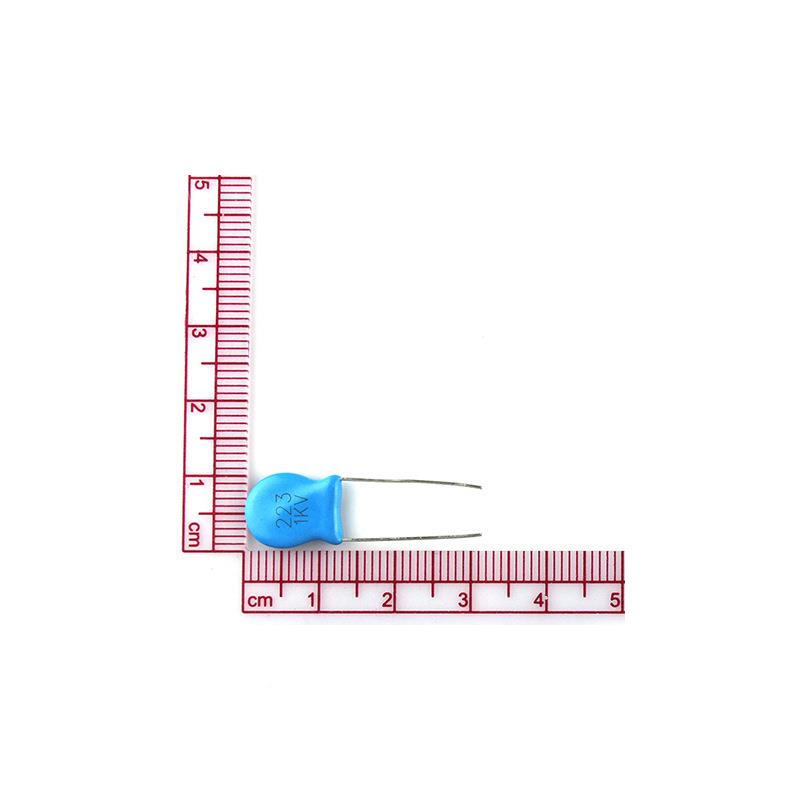 直插高压瓷电容1KV22310K00V2NFDOB脚距7.52mm223/1K片V瓷介电容