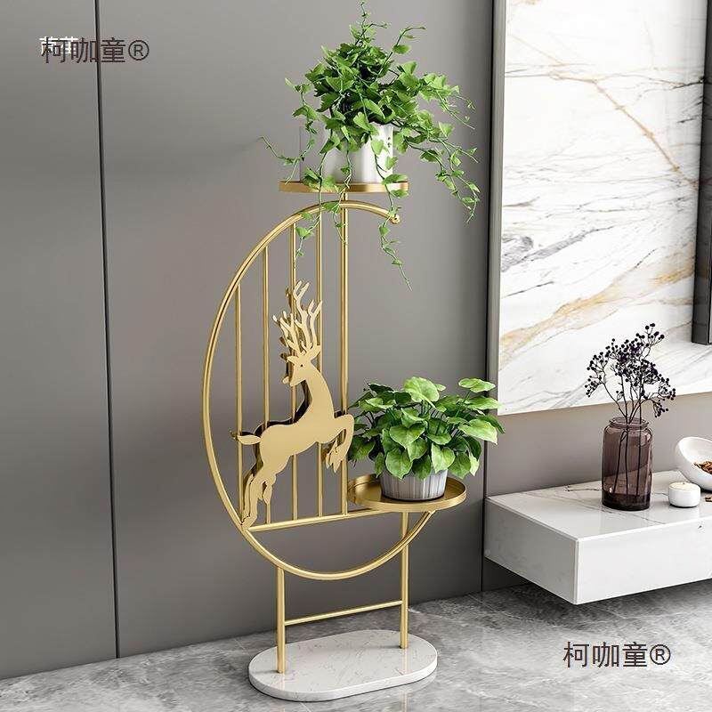架子客厅落地式室放QES内电视柜旁轻奢植台物摆架阳绿萝置物麦太