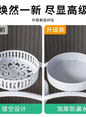 F77568JSW6花架子客厅落铁地式室内阳台多层形圆带移动艺摆放轮置