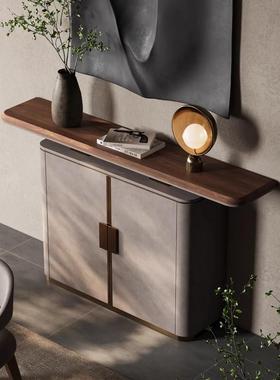 北美黑胡桃玄关柜轻奢入装户正饰对门木EDV玄关柜意式设计感客厅