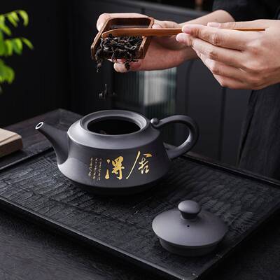 紫陶壶大容量搭INH壶承轻奢封潮风国半手工手作密西配施壶陶瓷泡