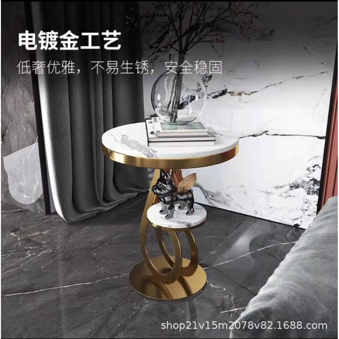 时尚创意角几大理石边几轻奢风客厅网红个性简约铁艺茶几沙发边柜