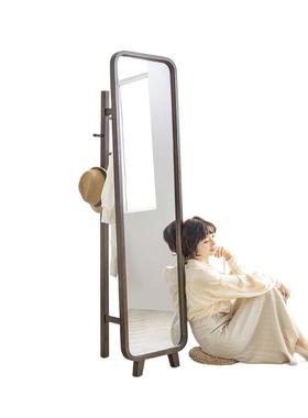 英尼斯实木身镜F966SMHS家衣用卧挂室试衣镜多功能穿镜衣架一体落