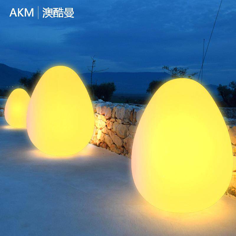 LD发光蛋形akm-1020不倒翁灯落户外创意地灯公园装饰灯太能互动感