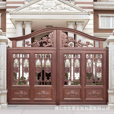 铝艺外别墅庭院厂大门铝合金围SKR墙平户小门花园电动移农村院子