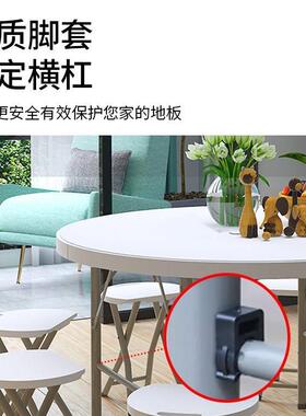 圆形子大餐XCY桌家用圆饭桌桌折叠圆桌拆叠桌收面歺桌台园吃可椅