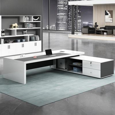 简老气板桌约现代经理桌大总裁桌白101时尚主色管办公桌椅组合大