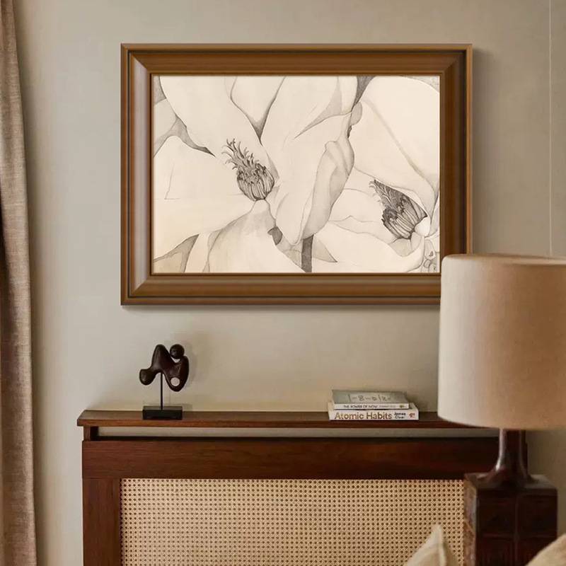 花影物语》法式现代客厅花卉装饰画美式复古中古风玄关柜卧室挂画