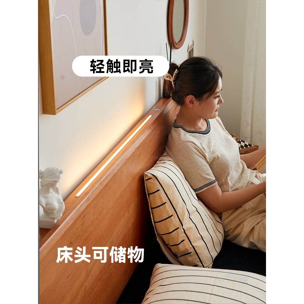 全实木床主卧1米8双人大床高端1.8现代简约1米5家用小户型1.35床