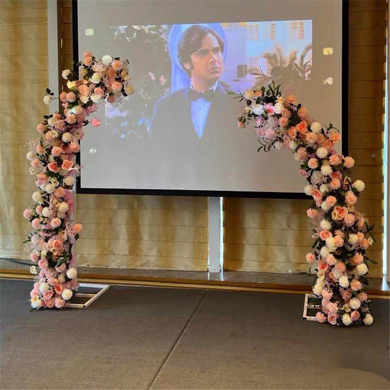 婚鲜庆牛花角们艺KB3yxnks门户外坪婚礼羊角拱们花拱门花架道具月