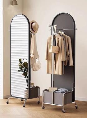 衣挂ORU架落地穿衣卧镜室可旋转移动能立式全身镜多功衣帽架带轮