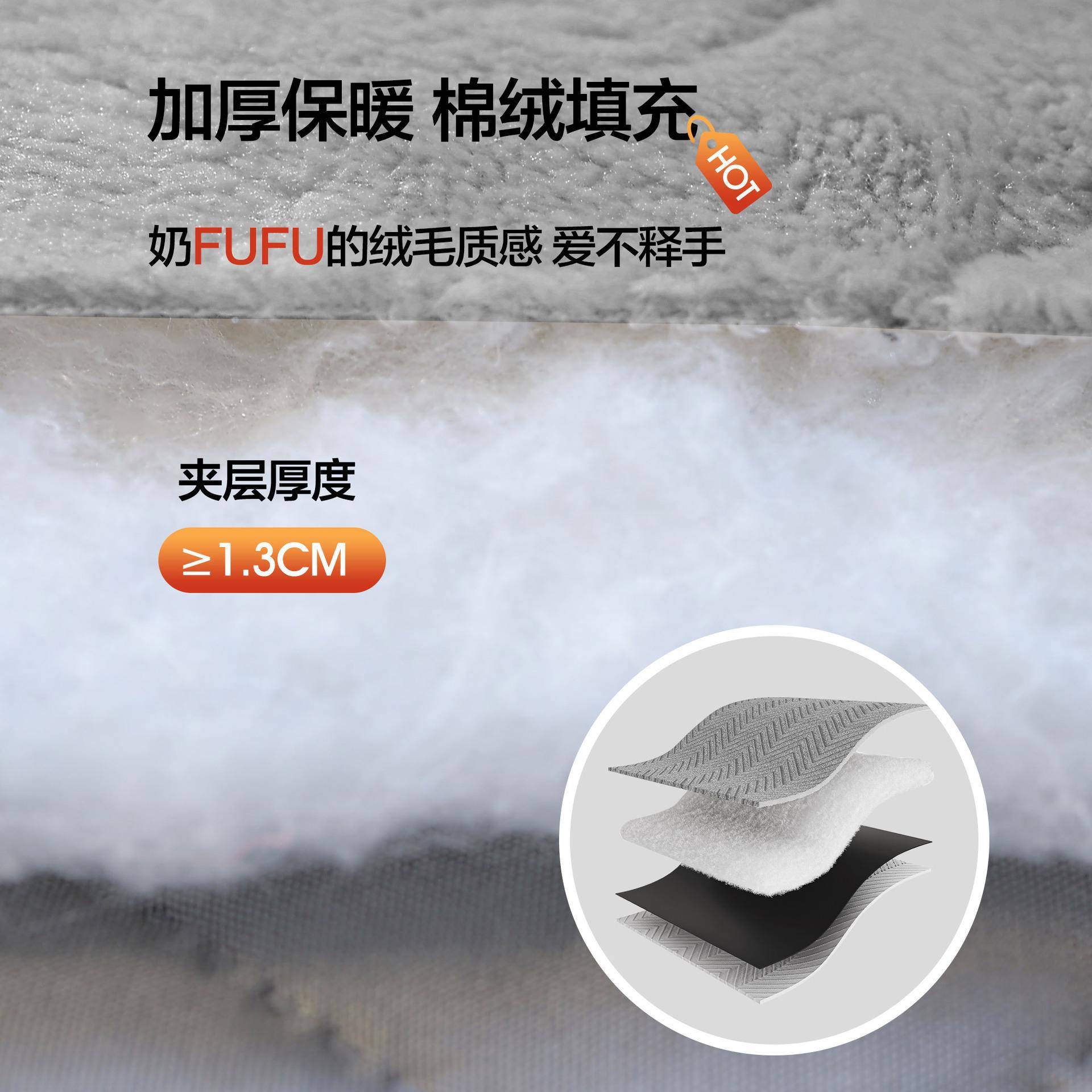家用EFH特孔厚风门帘卧室秋冬加棉保挡暖子免打遮挡帘马路边隔帘