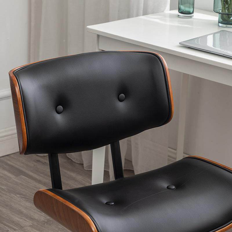 轻奢电椅家用适实木小型书房椅简约久转椅坐升脑降职658员办公舒