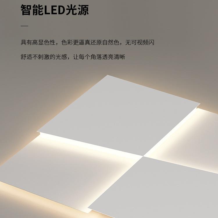 客吸灯2简约现代几何设无品牌/计长顶方形大厅厅205年新款奶白卧