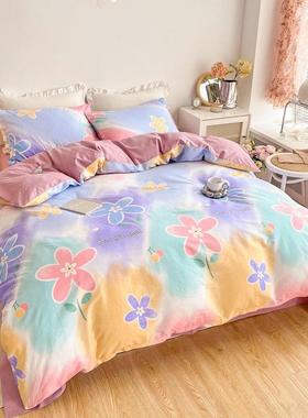 60床上纯棉床四件套纯棉全单支棉秋季纯00521被棉床单套床笠