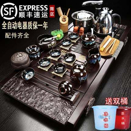 茶套装家用客厅套全自zhang525动上功水一体夫泡整茶台烧水壶茶具
