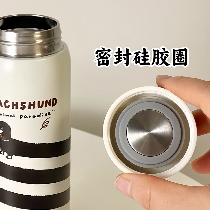 狗保温杯2024新款女生高颜值316不锈钢咖啡杯便携可爱水杯子
