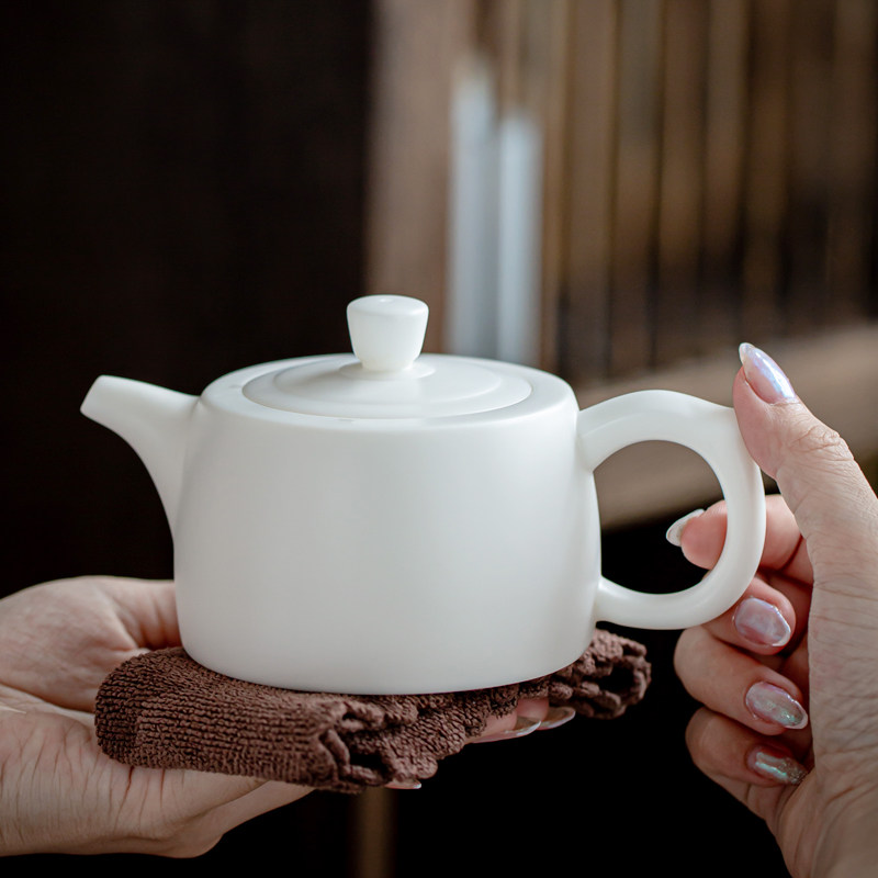 猪油白井栏壶f大号德化素烧白瓷泡茶壶单壶功夫茶具茶壶手工280ML,餐饮具,茶壶,淘宝优惠券,粉丝福利购,淘宝优惠卷