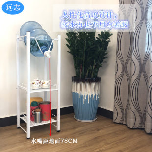 白银色三b层倒置水桶架家庭办公室纯净水饮水桶免饮水机陈列架