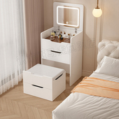 梳妆台小户型实木收纳柜斗柜一体卧室床边K可翻盖带镜床头柜化妆