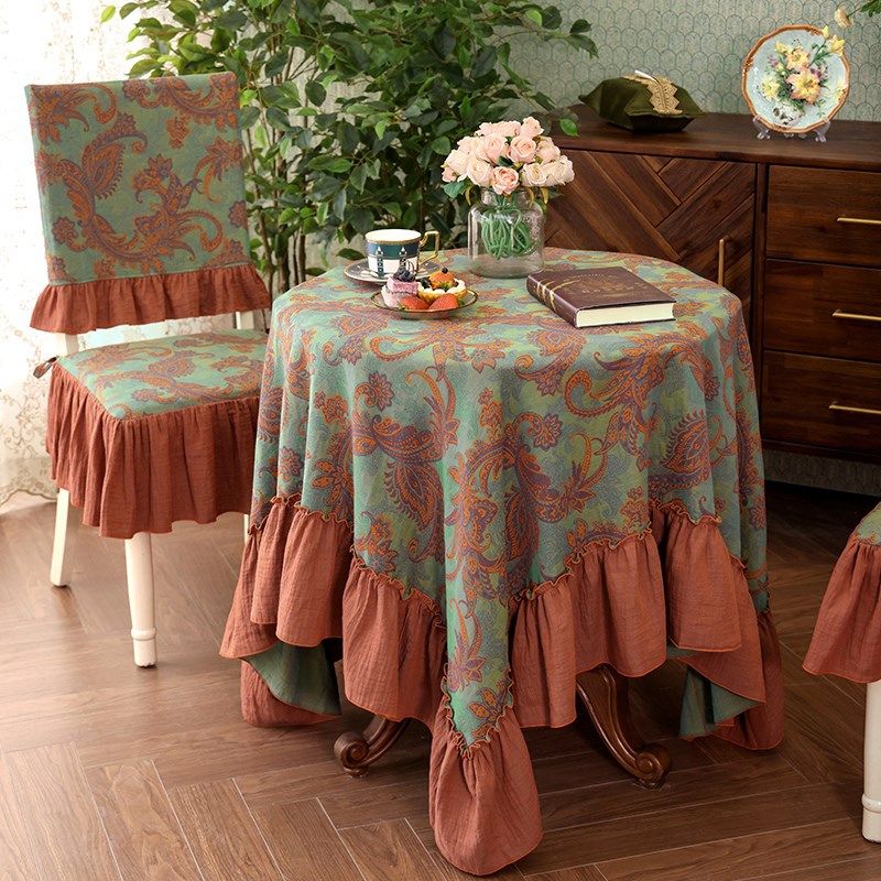 高级感全棉纯餐桌布圆桌长方形台布茶几氛围美式复X古中式可定制,居家布艺,桌布,淘宝优惠券,粉丝福利购,淘宝优惠卷