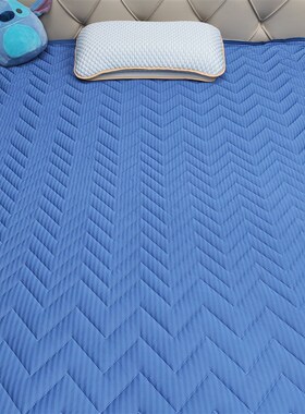 150/180*20o0 日系提花条纹冰丝冷感床垫夹棉凉感垫凉席