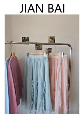 - 松弛感穿搭｜肌理棉荷叶边半身裙 遮肉显瘦绝了