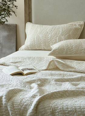 园风三田层棉通麻床盖三件单套四季用纯棉加厚床榻OZP榻米床盖