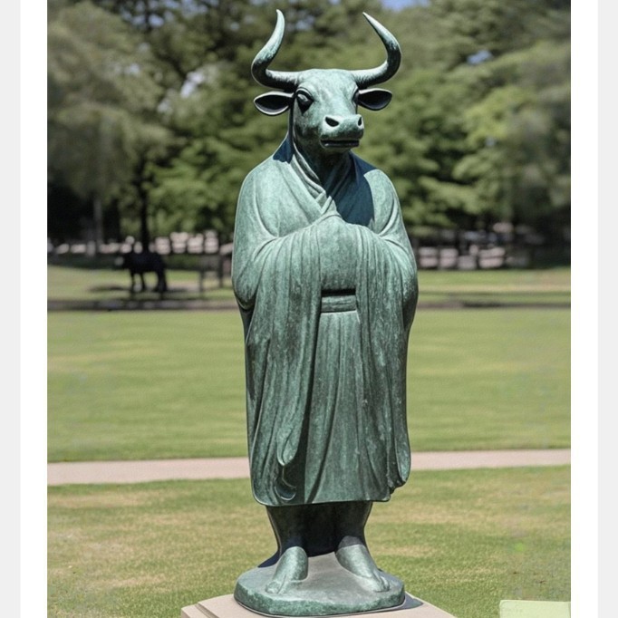 玻璃钢十二生肖人身兽首景观雕塑