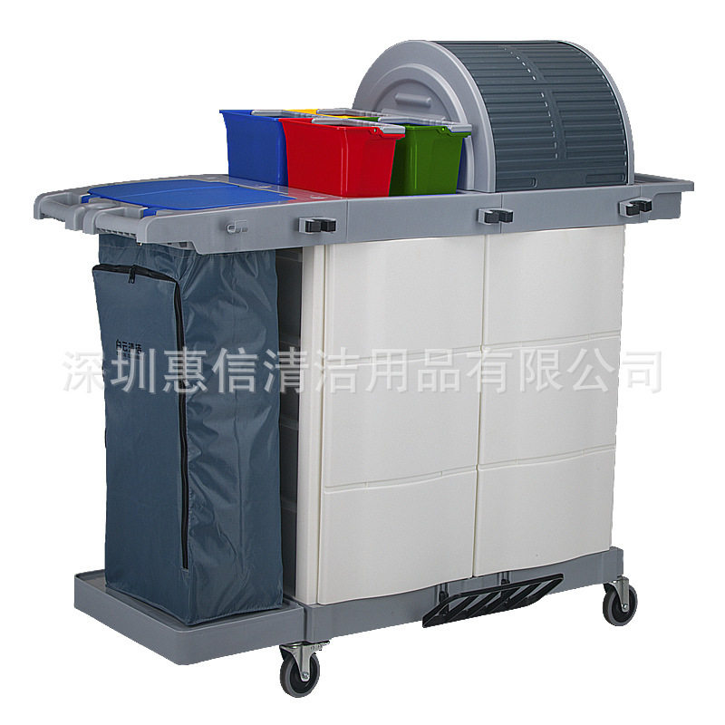 白云清洁AF08181C清洁保洁车房口车布草车手推式多用途清洁服务车