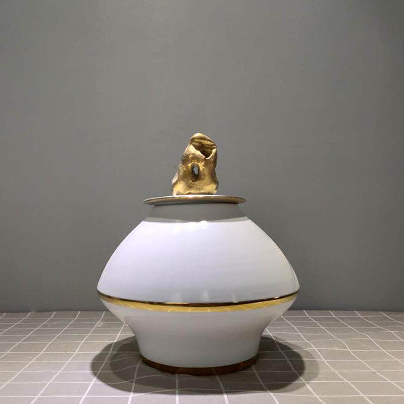 新中陶瓷轻奢电136镀色金罐蘑菇花器创盖意式家居软白装样板房装,鲜花速递/花卉仿真/绿植园艺,割草机/草坪机,淘宝优惠券,粉丝福利购,淘宝优惠卷