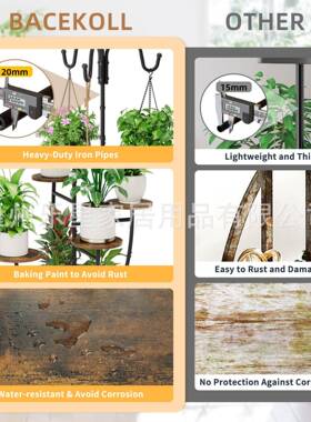 金内属室植物架MMC带生长灯角室内花架阳台客厅悬转挂式植展物示