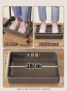 房厨置物架小推车落地家用可移动多架层子篮多功能RIY放果蔬菜收