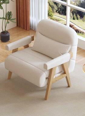 实人木沙发床沙发阳台折叠客厅两用多日式功能HTZ折叠单人可双小